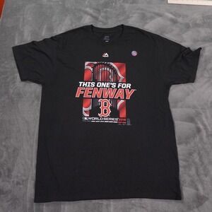 Majestic Boston Red Sox Shirt Mens Large Black World Series 2018‎ MLB Champions